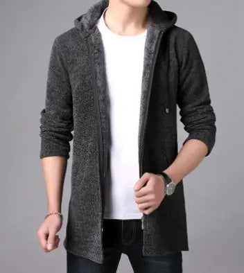 Men's Casual Knitted Fleece Cardigan Sweater (various colors)