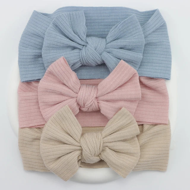 3Pcs/Lot Knit Baby Headband Bow Set (various colors)