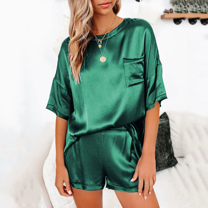 Summer Satin Pajamas Set Women (various colors)