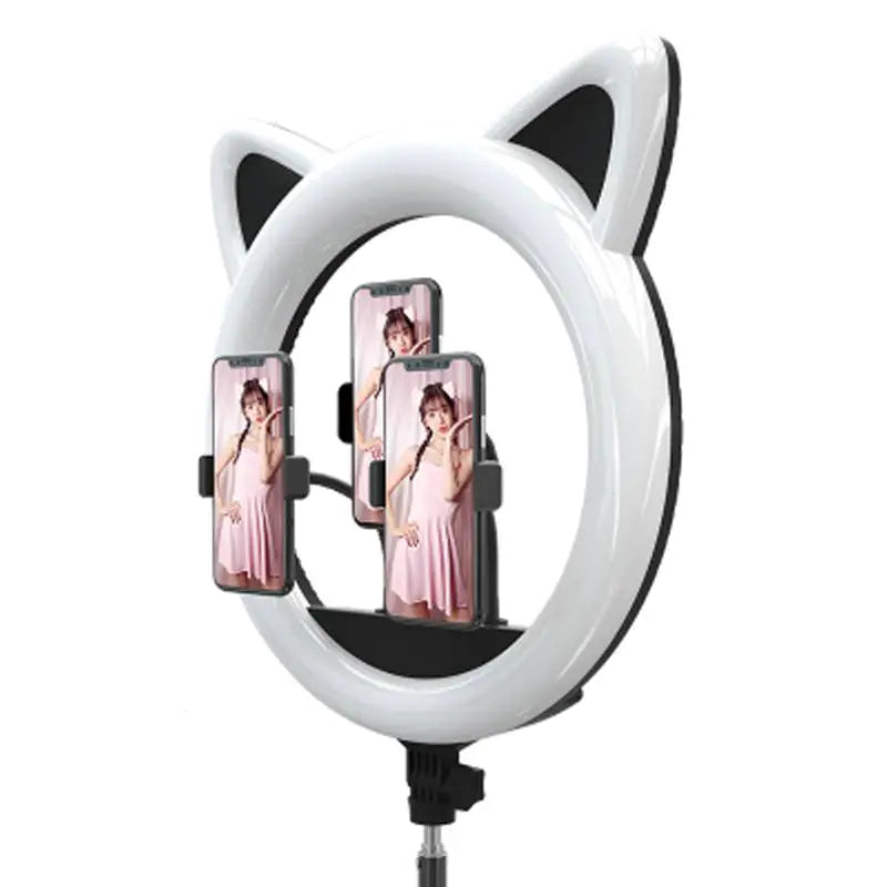 Ring Light With Cat Ear-Shaped Design (black or pink)