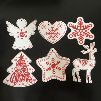 New Year and Christmas Wood Ornaments