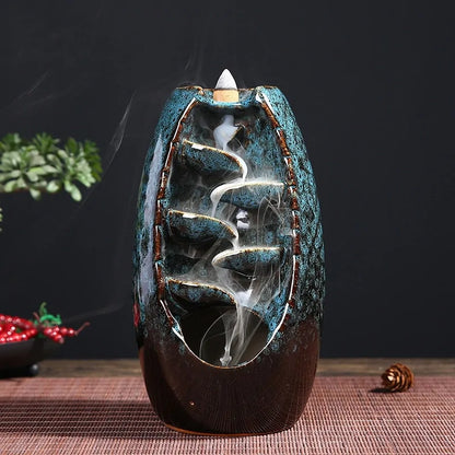 Ceramic Waterfall Incense Burners (various colors)