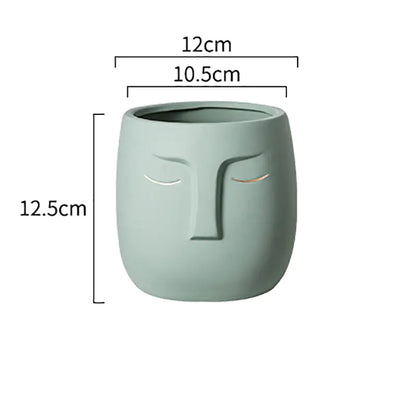 Ceramic Face Living Room Vase (various colors)