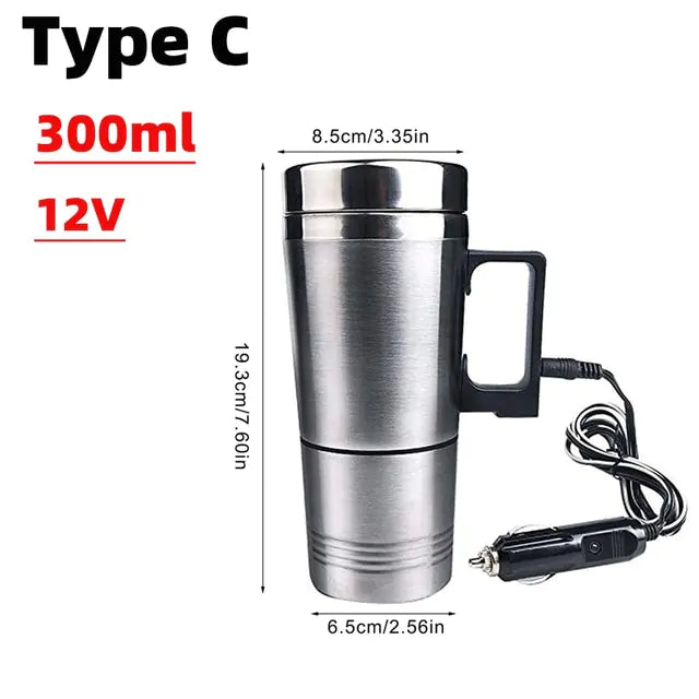 Heated Smart Mug With Electric Temp Control (black, white or silver)