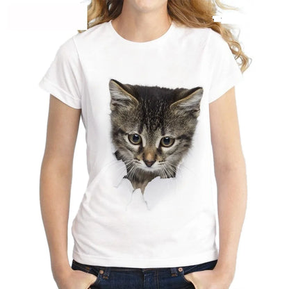 Cat Casual Harajuku Women's Summer T-shirt