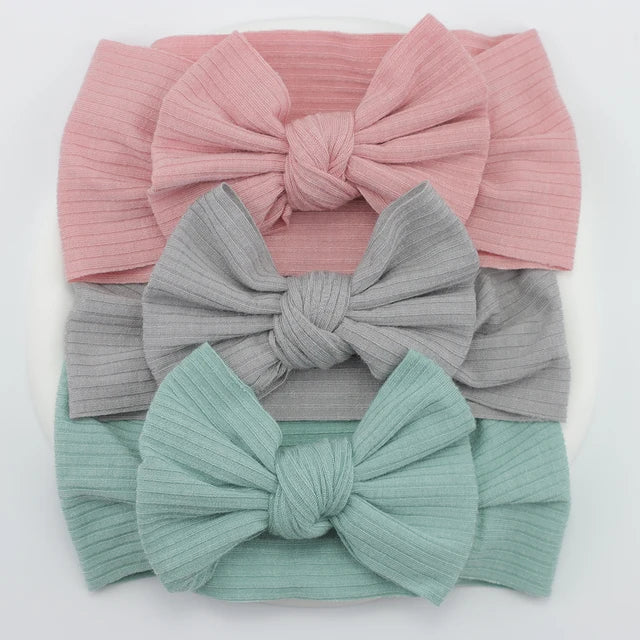 3Pcs/Lot Knit Baby Headband Bow Set (various colors)