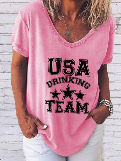 Women's "USA Drinking Team" Print Shirt (various colors)