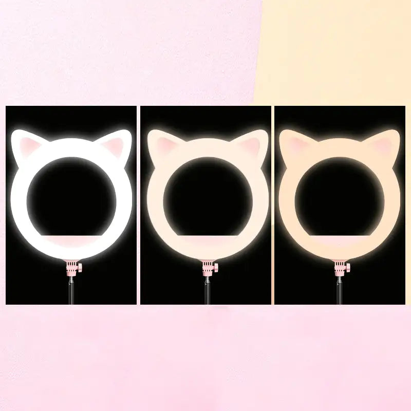 Ring Light With Cat Ear-Shaped Design (black or pink)