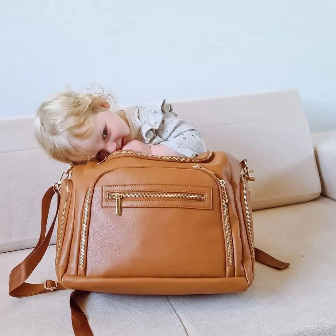 Chloe - Caramel Style Savvy Baby Backpack