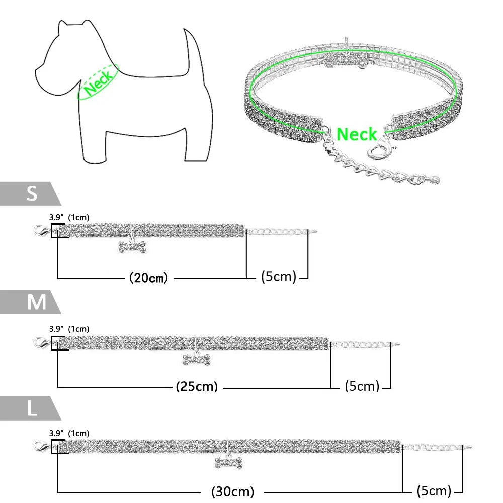 Heart-Shaped Whinestone Collar