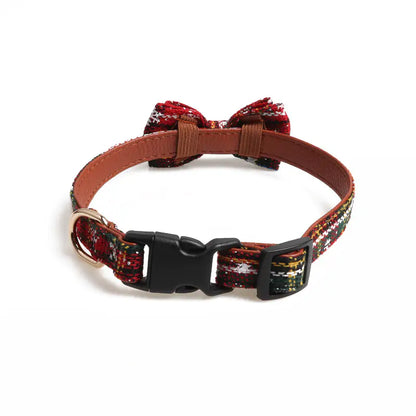 Red Bowtie Striped Cat Collar