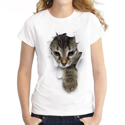 Cat Casual Harajuku Women's Summer T-shirt