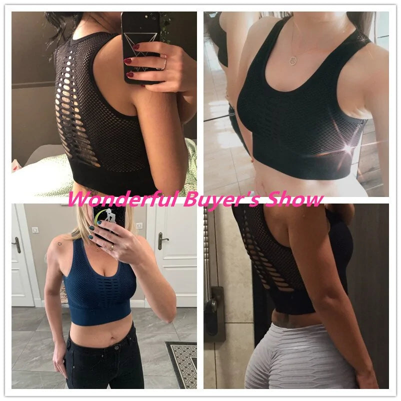 Mesh Breathable Push-Up Sports Bra for Women