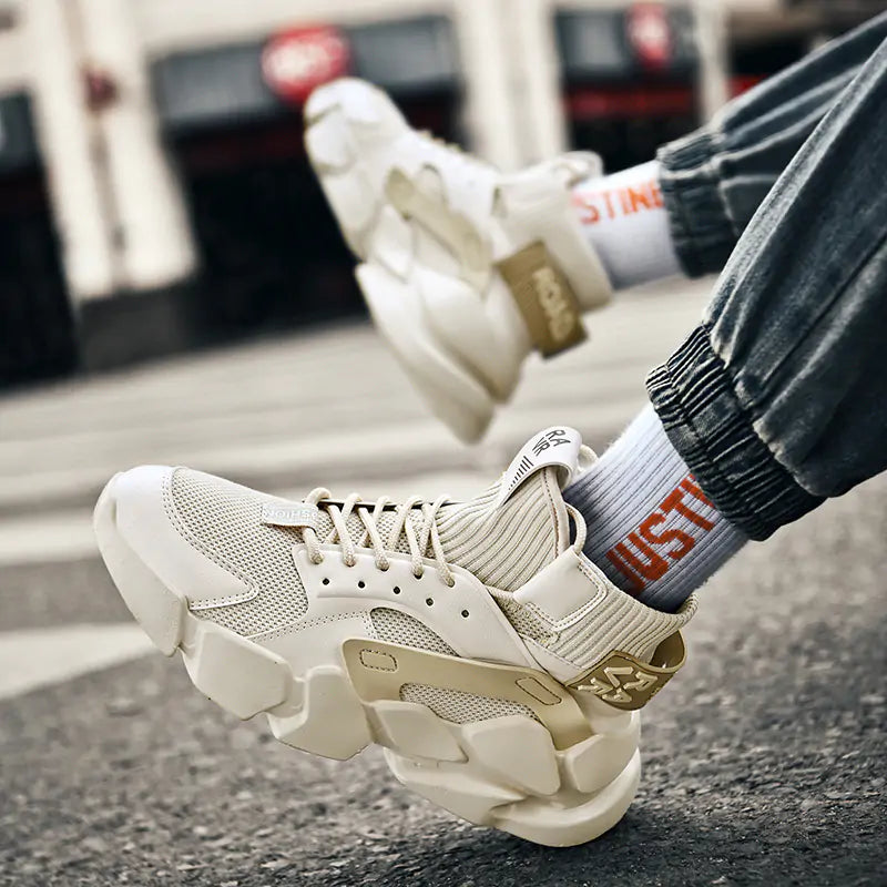 Men's High-top Sneakers - Fashionable Chunky Shoes