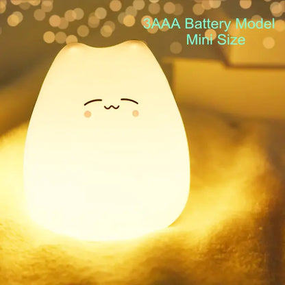 Mini Kawaii Cat Night Lamp (incl multi color feature)