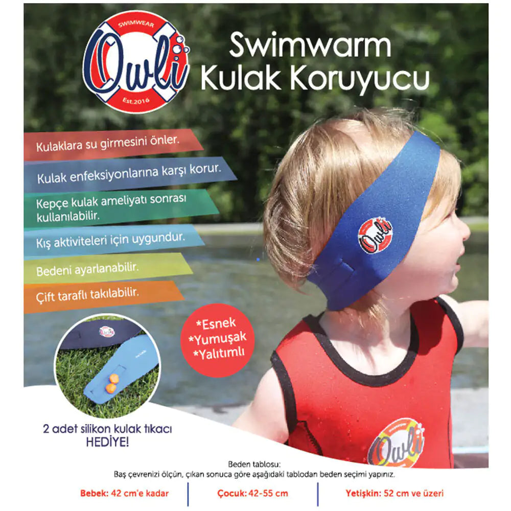 Owli Swimwarm Ear Band, Baby, Black