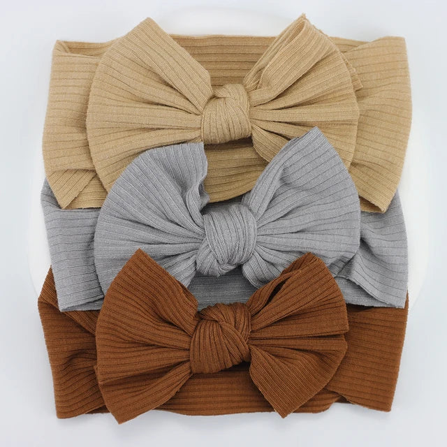 3Pcs/Lot Knit Baby Headband Bow Set (various colors)