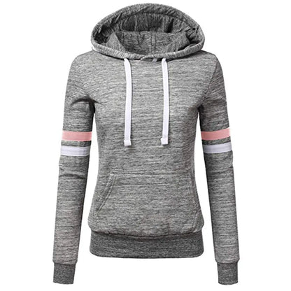 Women's Striped Hooded Pocket Sweatshirt (4 colors)