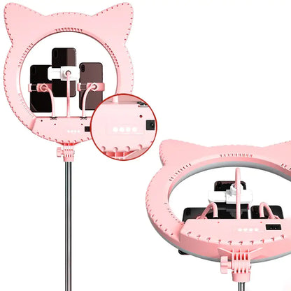 Ring Light With Cat Ear-Shaped Design (black or pink)