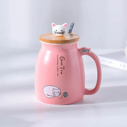 450ml Ceramic Cat Mug (4 shades)