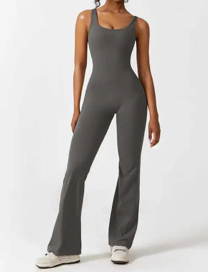 Sports Style Hollow Back Bodysuit Yoga Jumpsuit (6 shades)