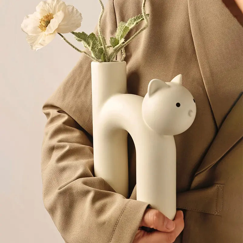 Cat Tube Vase (3 shades)