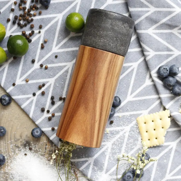 Wooden Marble Pepper Grinder Mill