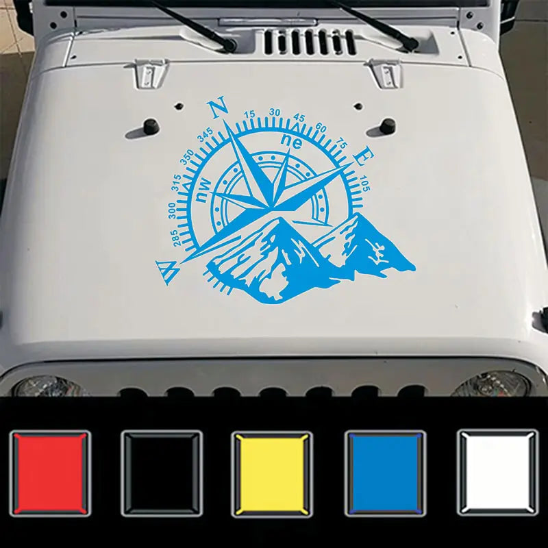 Mountains Compass Car Hood Sticker