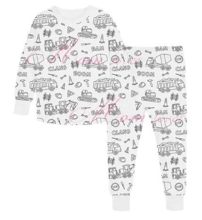 Children's Hand-painted Graffiti Pajamas Suit