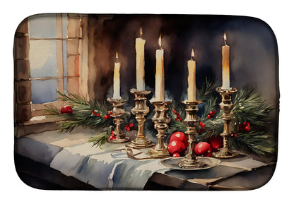 Christmas Candles Dish Drying Mat