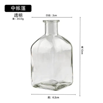 Colorful Glass Vase Transparent Simple Glass Bottle