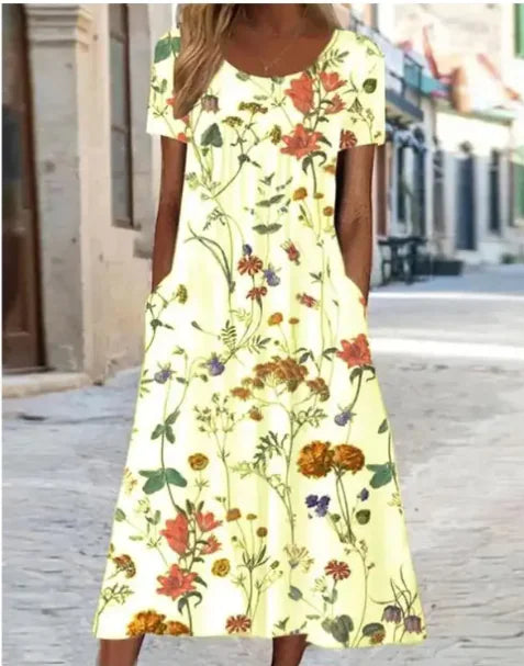 Loose-Fit Floral Maxi Dress (various shades)