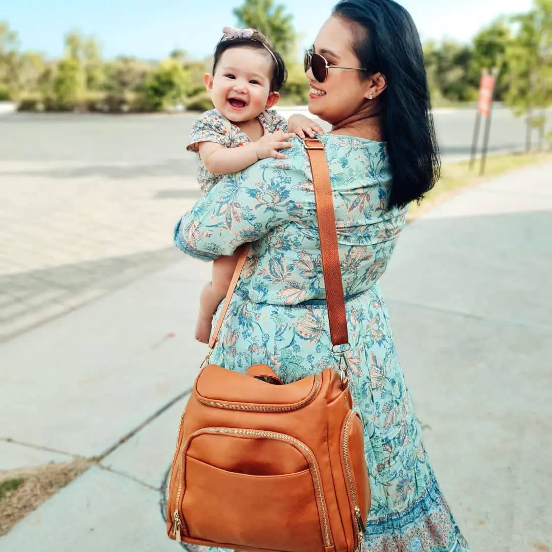 Chloe - Caramel Style Savvy Baby Backpack