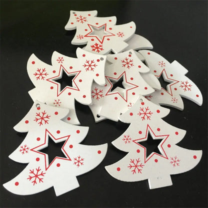 New Year and Christmas Wood Ornaments