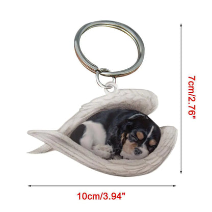 Dog Sleeping Angel Keychain (various colors)