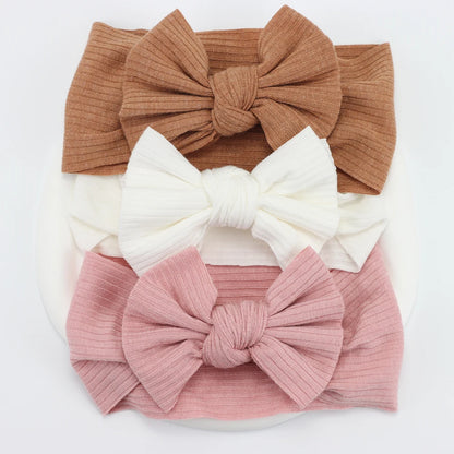 3Pcs/Lot Knit Baby Headband Bow Set (various colors)