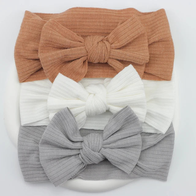 3Pcs/Lot Knit Baby Headband Bow Set (various colors)