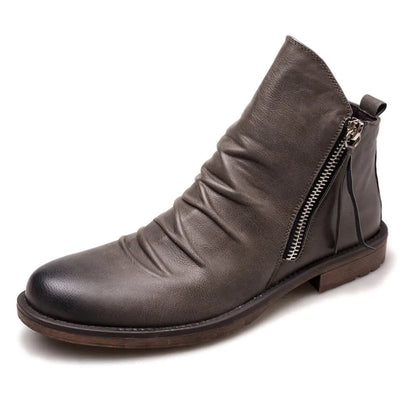 Retro Ankle Non-Slip Leather Boots (various shades)