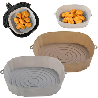 4pcs Silicone Recyclable Air Fryer Basket Liners - Oven Mold Baking Trays