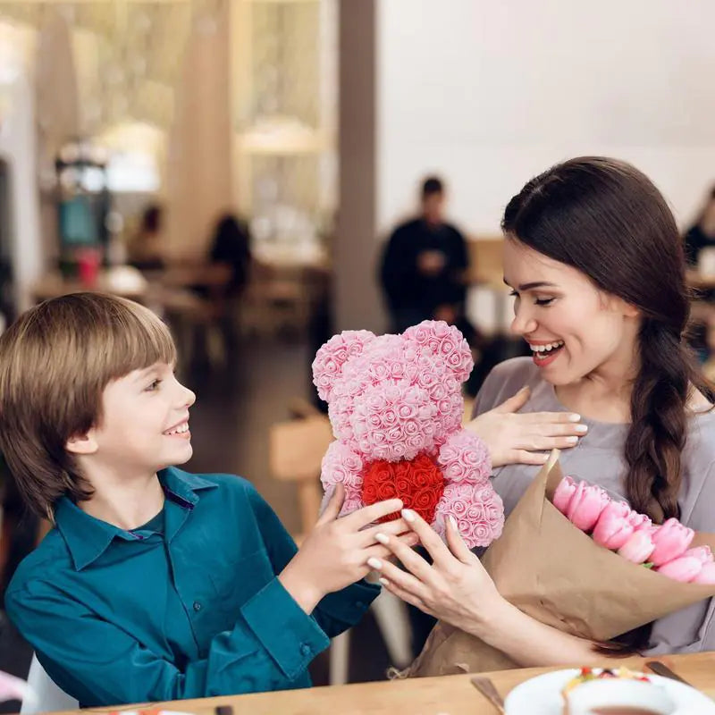 Valentine's Day Rose Flower Bear (various colors)