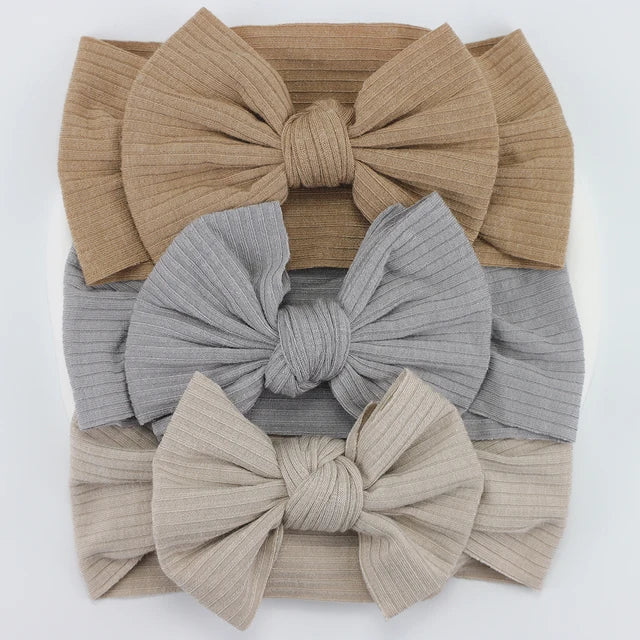 3Pcs/Lot Knit Baby Headband Bow Set (various colors)