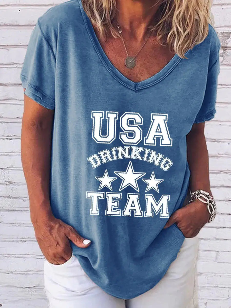 Women's "USA Drinking Team" Print Shirt (various colors)