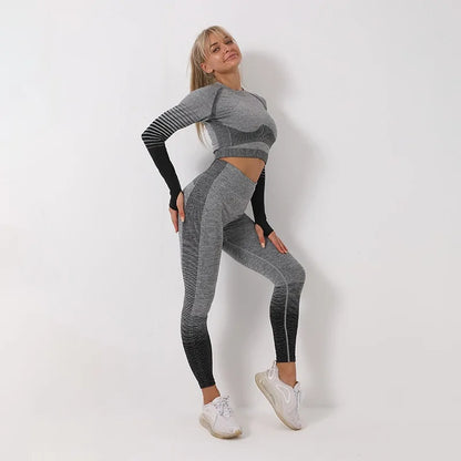 Seamless Ombre Yoga Set: High-Waisted Fitness Suite (7 colors)