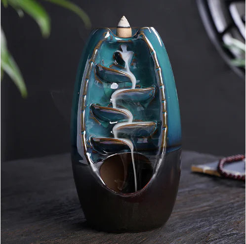 Ceramic Waterfall Incense Burners (various colors)