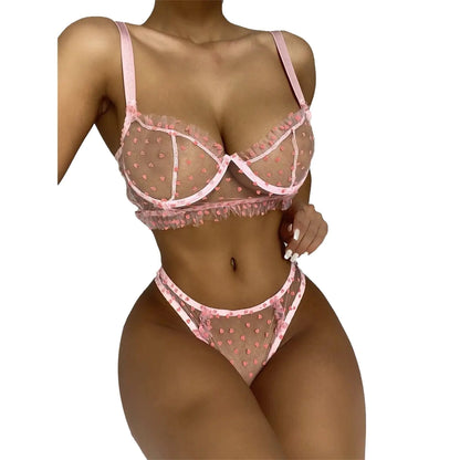 Lingerie Mesh Perspective Lace with Bra (various colors)