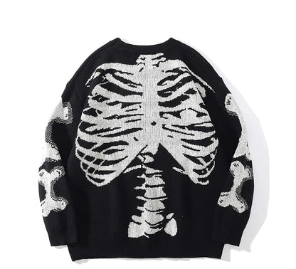 Men's Loose Skeleton Print Sweaters (various colors l