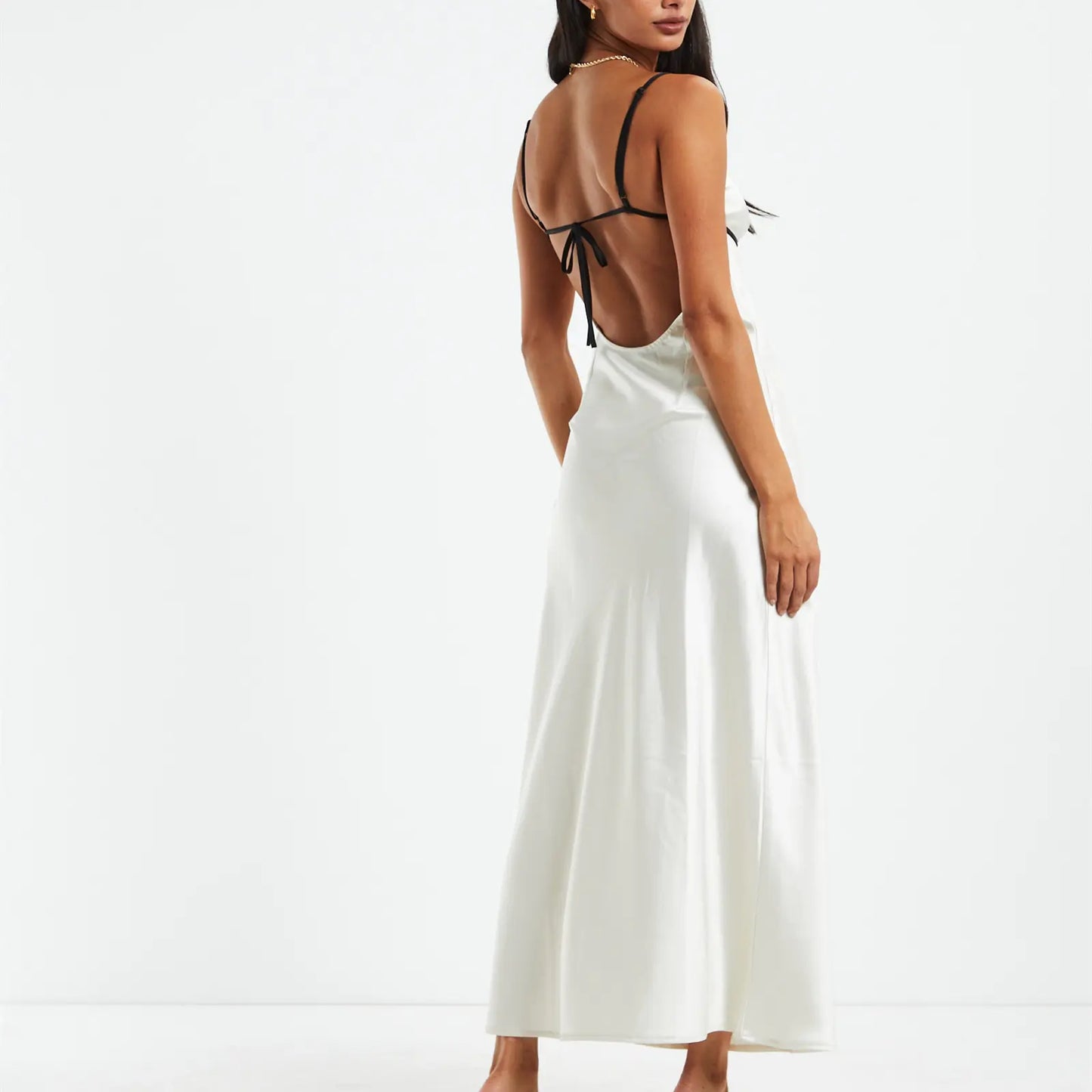 Hirigin Chic Backless Lace-up Sling Long Dress