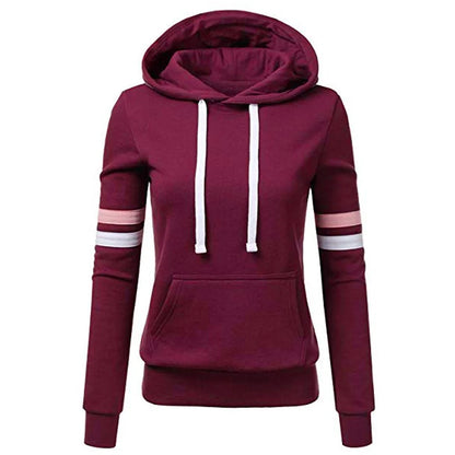 Women's Striped Hooded Pocket Sweatshirt (4 colors)