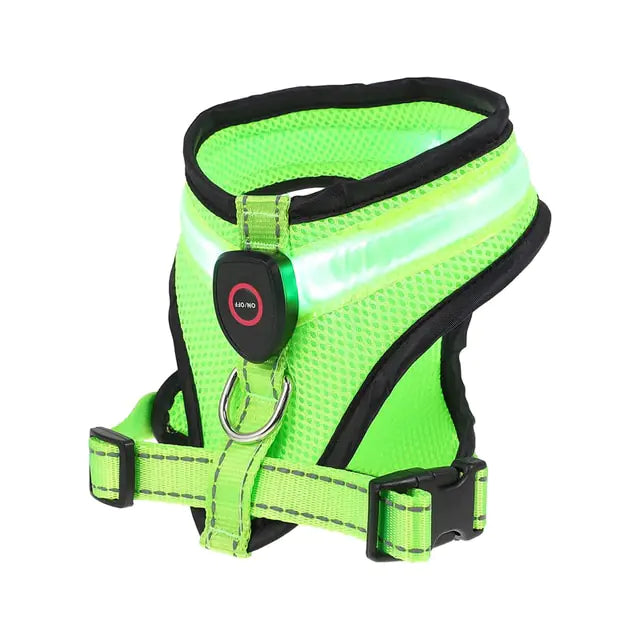 LED Lighted USB Dog Harness (various colors)