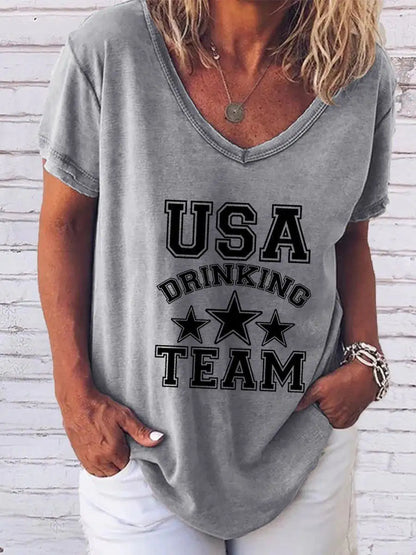 Women's "USA Drinking Team" Print Shirt (various colors)